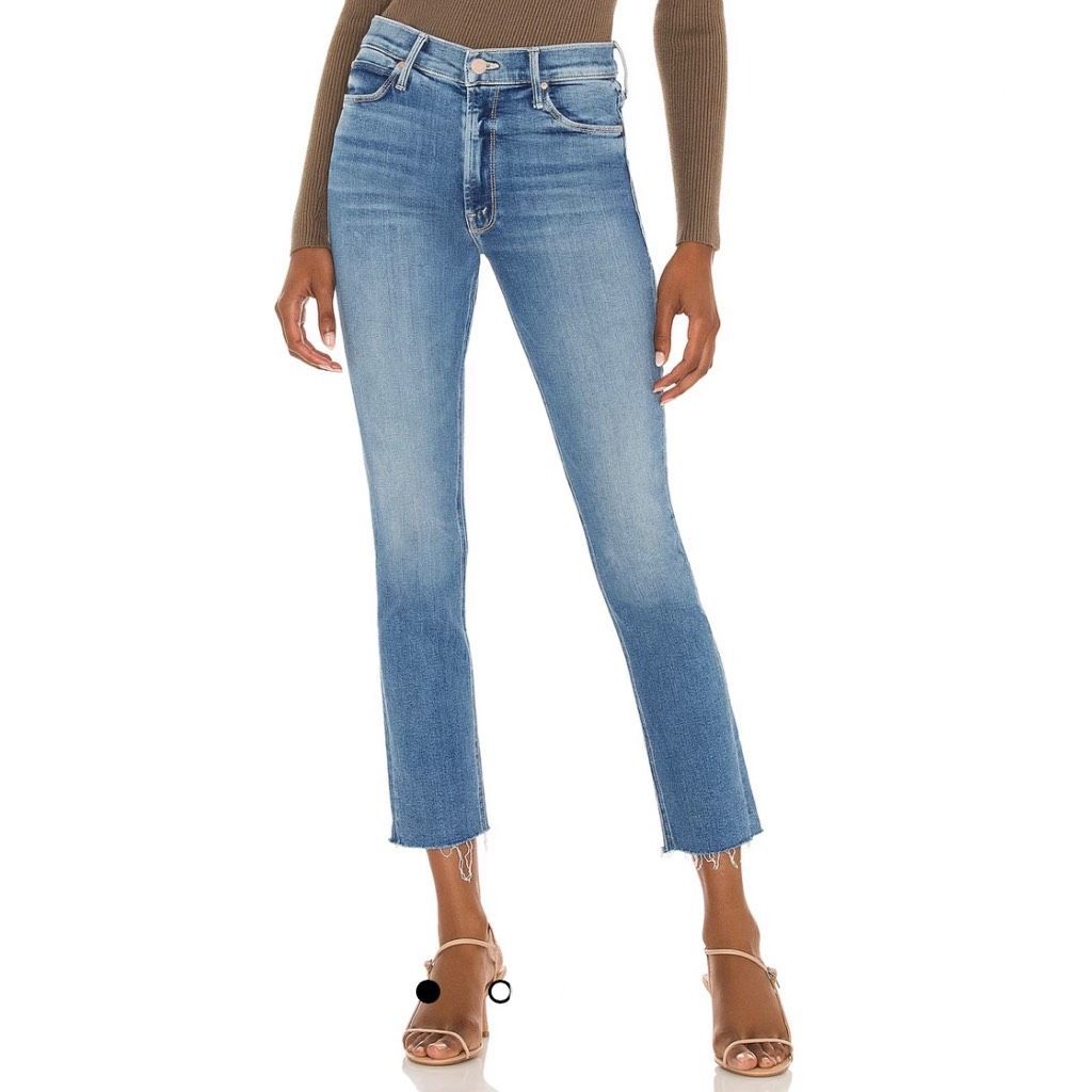 Mother Mid Rise Dazzler Ankle Fray